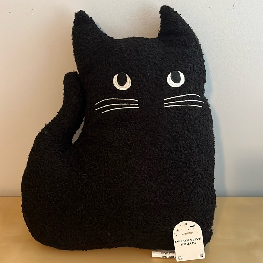 Target Black Cat Pillow NWT